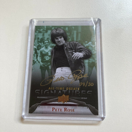 2012 Upper Deck All Time Greats Pete Rose Auto #9/30 Signed Baseball Card