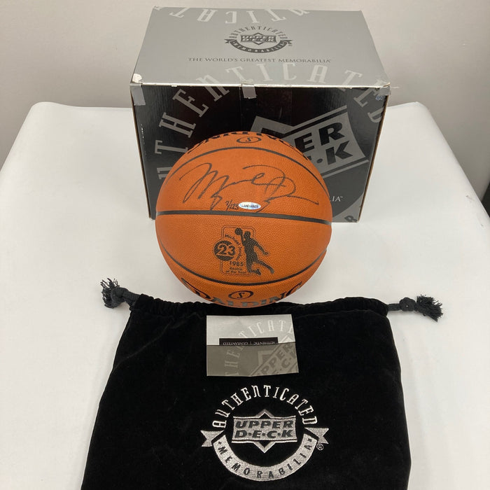 Michael Jordan Signed "1985 Rookie of the Year" Basketball UDA PSA & Beckett COA