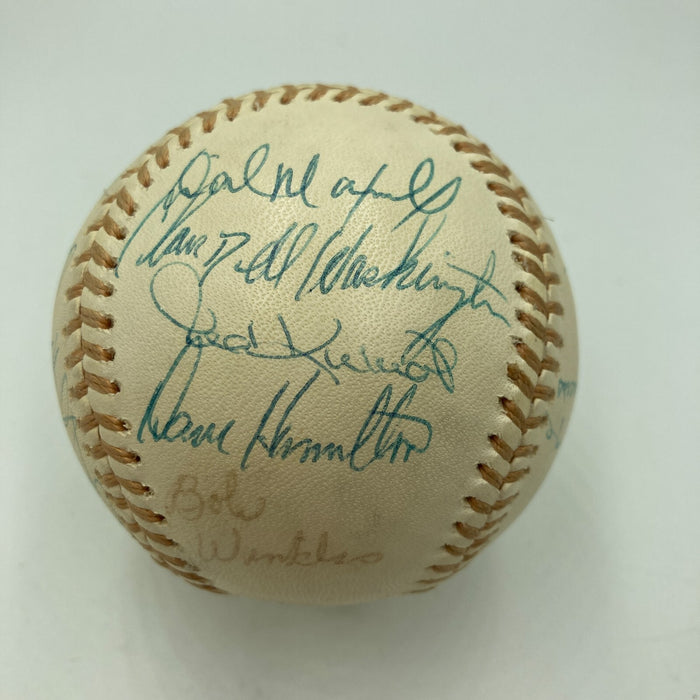 Beautiful 1974 Oakland A’s World Series Champs Team Signed Baseball JSA COA