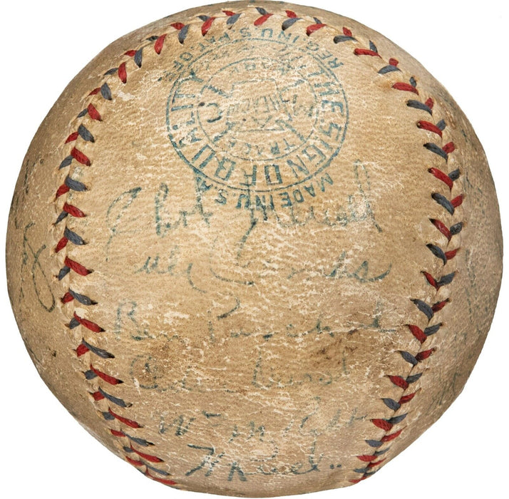 Babe Ruth & Lou Gehrig 1928 Yankees World Series Champs Team Signed Baseball PSA