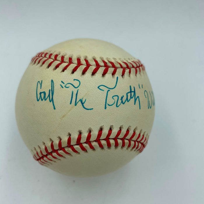 Carl "The Truth" Williams Signed Autographed AL Baseball With JSA COA Boxing