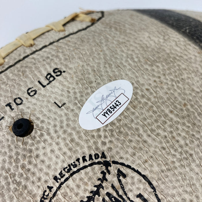 1956 New York Giants NFL Champions Team Signed Football With Mickey Mantle JSA