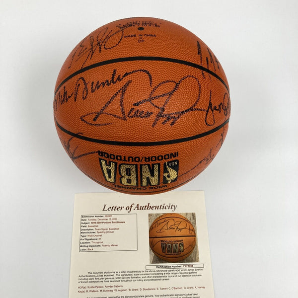 Scottie Pippen 1999-2000 Portland Trail Blazers Team Signed Basketball JSA COA