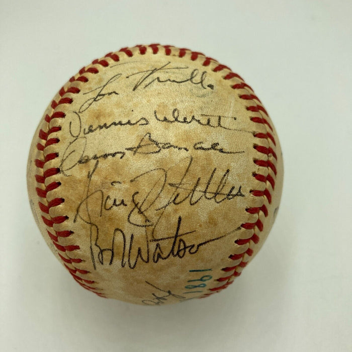 1981 New York Yankees AL Champs Team Signed Baseball Reggie Jackson