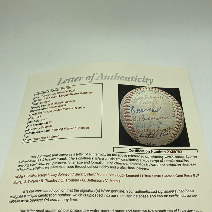 Satchel Paige Hilton Smith Negro League HOF Multi Signed Baseball JSA COA