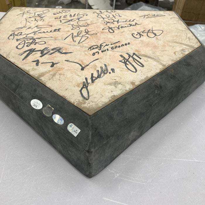 2007 Boston Red Sox World Series Champs Team Signed Game Used Home Plate JSA COA