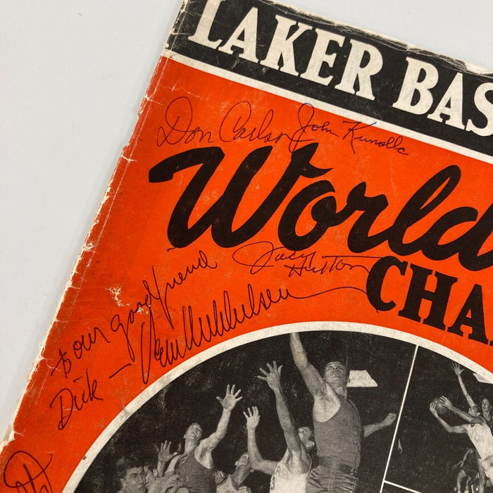 1950 Minneapolis Los Angeles Lakers NBA Champs Team Signed Program JSA COA