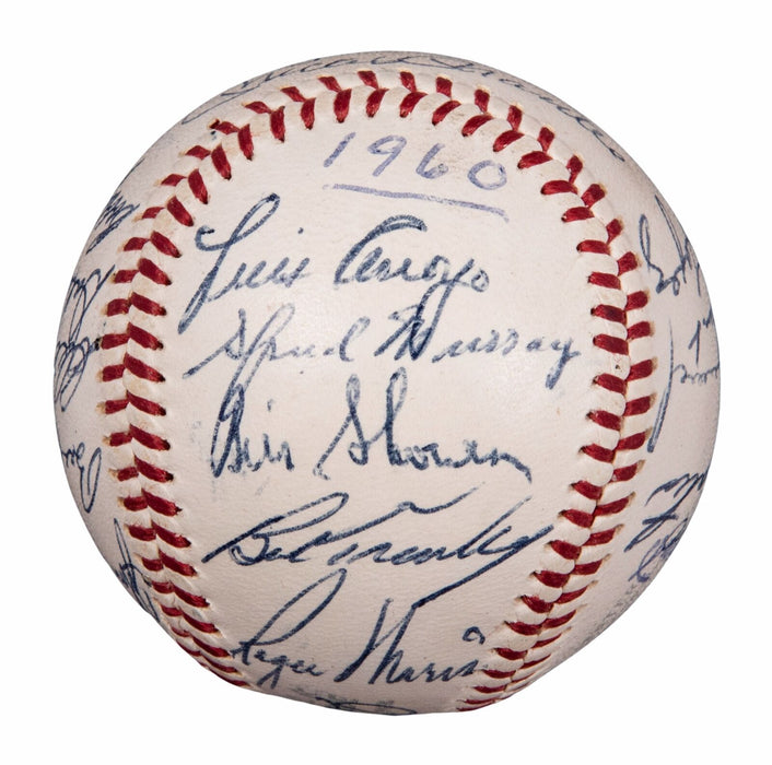 The Finest 1960 Yankees Team Signed Baseball Mickey Mantle & Roger Maris Beckett