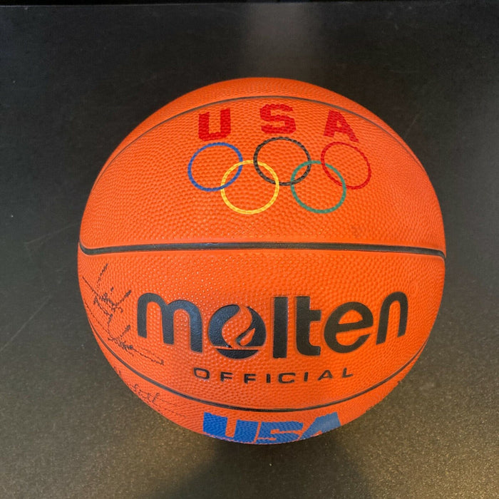 Isiah Thomas Chuck Daly Christian Laettner 1992 Dream Team Signed Basketball JSA