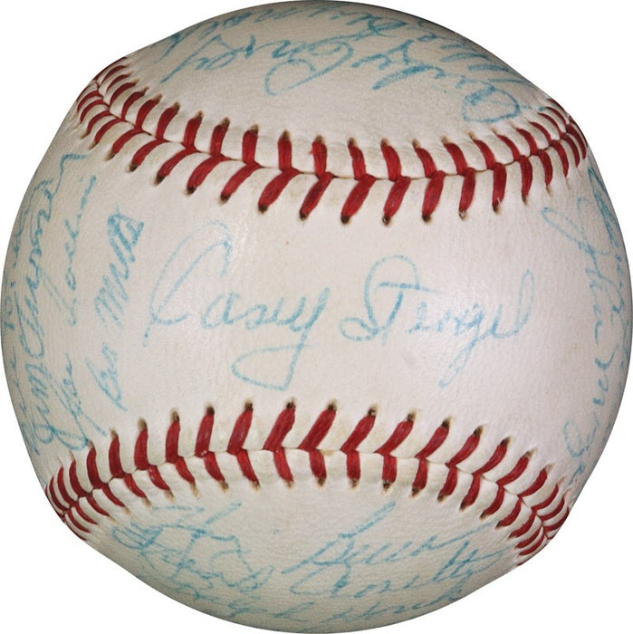 1953 New York Yankees World Series Champs Team Signed Baseball Mickey Mantle JSA