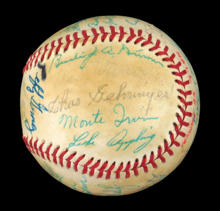 1982 Hall Of Fame Signed Baseball 26 Sigs Ruffing Marquard Lindstrom Kelly JSA