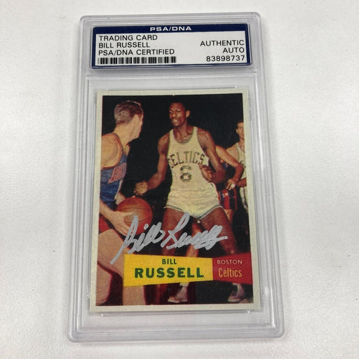 1957 Topps #77 Bill Russell Signed Autographed RP Rookie Card RC PSA DNA