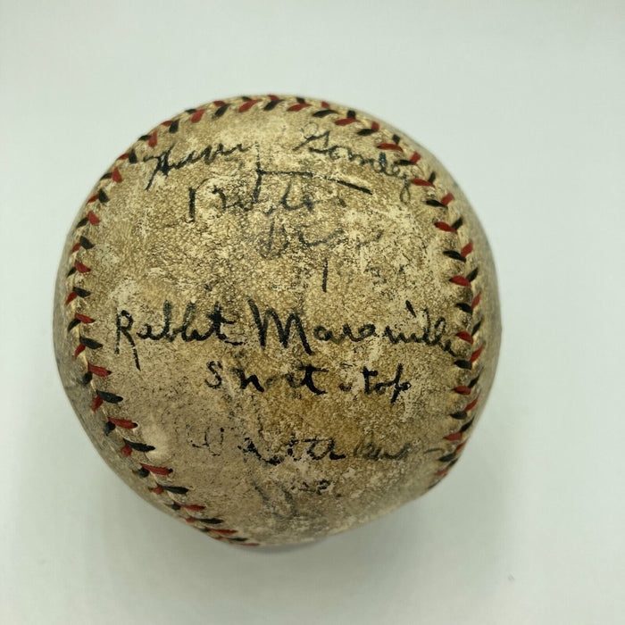 Bill McKechnie George Sisler Rabbit Maranville Braves Team Signed Baseball JSA