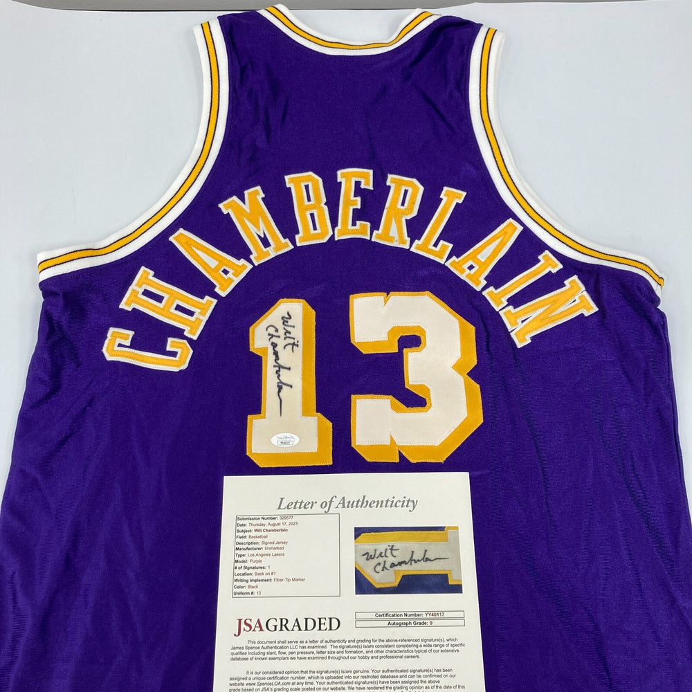 Wilt Chamberlain Signed Authentic 1971 Los Angeles Lakers Jersey JSA Graded 9