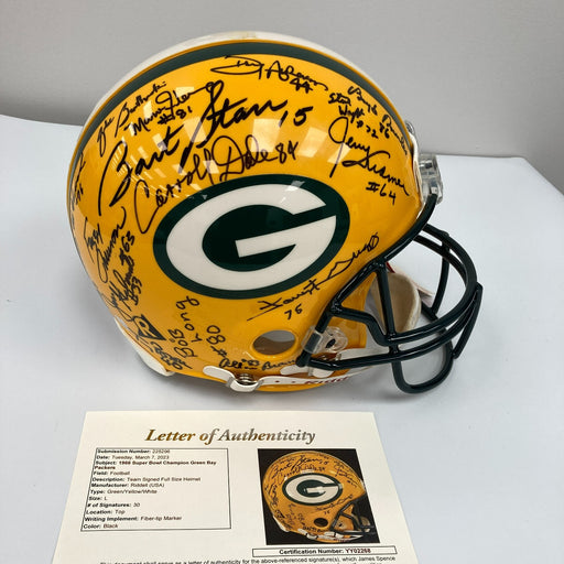 1966 Green Bay Packers Super Bowl 1 Champs Team Signed Authentic Helmet JSA COA