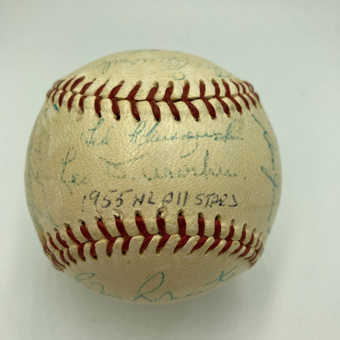 1955 All Star Game Team Signed Baseball Hank Aaron Roy Campanella Musial JSA COA