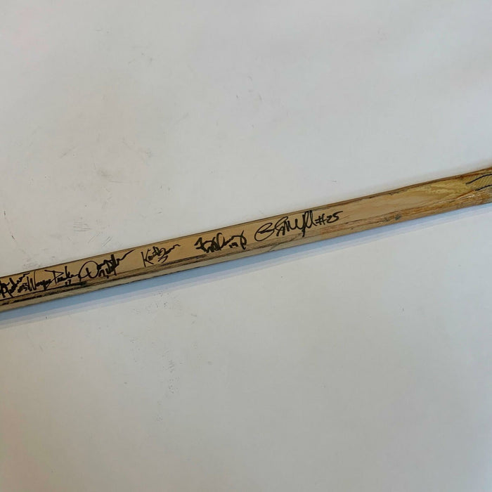 1990-91 Chicago Blackhawks Team Signed Autographed Game Used Stick
