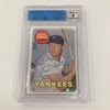 1969 Topps Mickey Mantle #500A Signed Baseball Card BGS 9 MINT