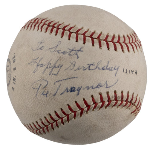 Pie Traynor Single Signed Baseball PSA DNA COA HOF Auto