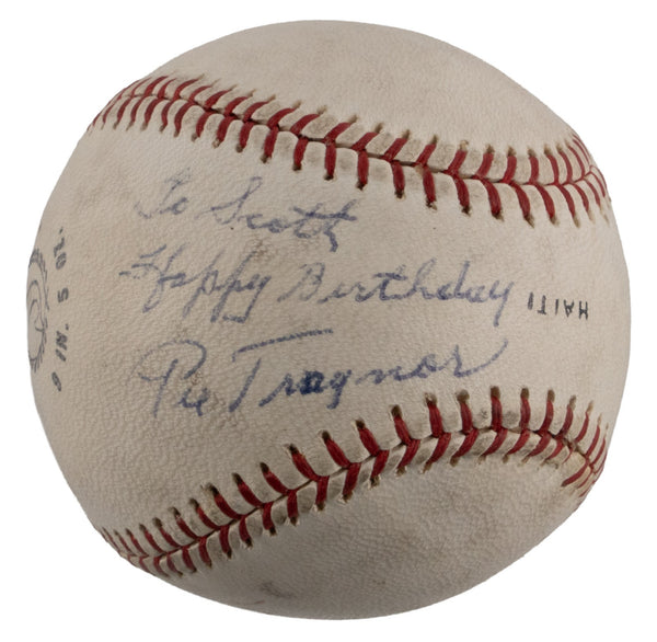 Pie Traynor Single Signed Baseball PSA DNA COA HOF Auto