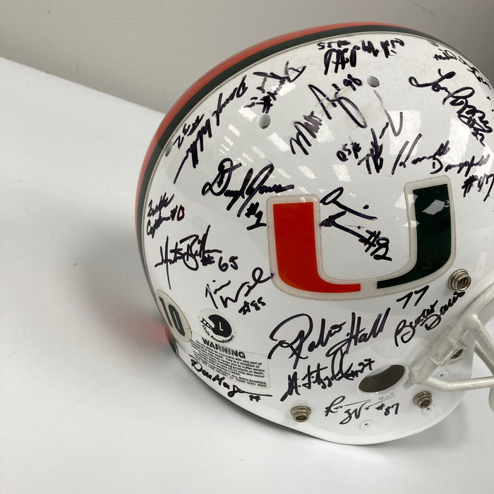 1998 Miami Hurricane Team Signed Game Issued Helmet 41 Sigs PSA DNA COA