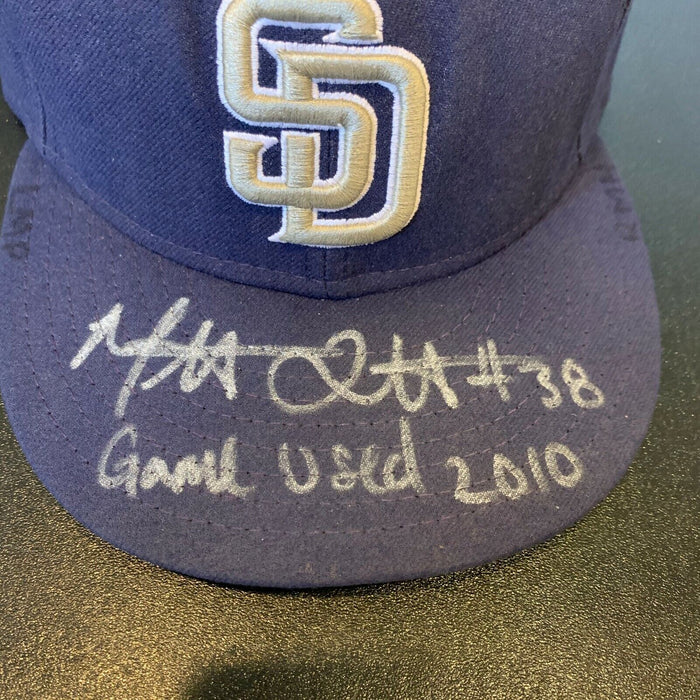 Matt Latos Signed Game Used 2010 San Diego Padres Hat Cap With PSA DNA COA