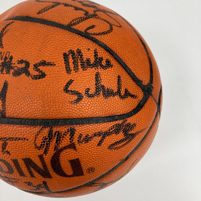 1987-88 Portland Trail Blazers Team Signed Game Used Spalding Basketball JSA COA