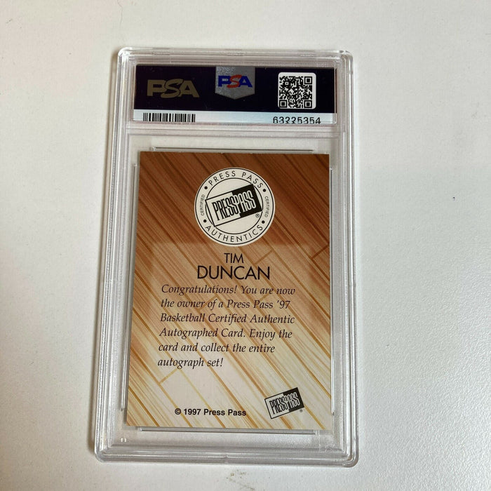 1997 Press Pass Tim Duncan Auto Rookie RC PSA MINT 9