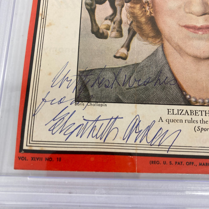 Elizabeth Arden Signed Time Magazine & Signed Letter PSA DNA MINT 9