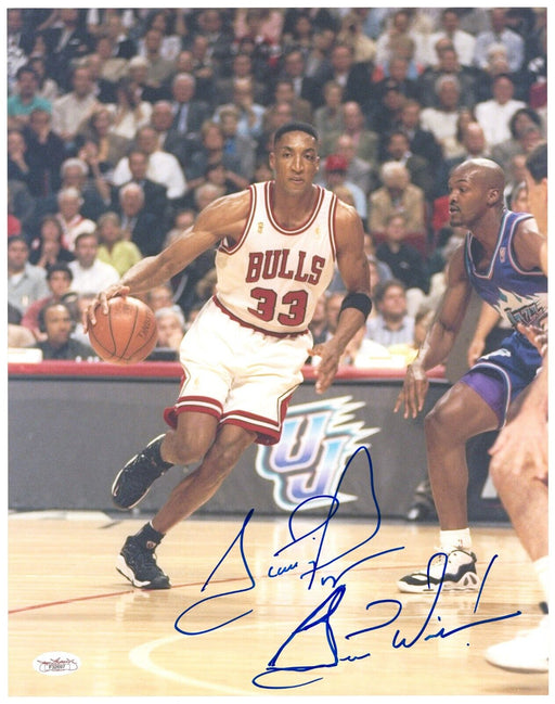 Scottie Pippen "Best Wishes" Signed 11x14 Photo Chicago Bulls Auto JSA COA