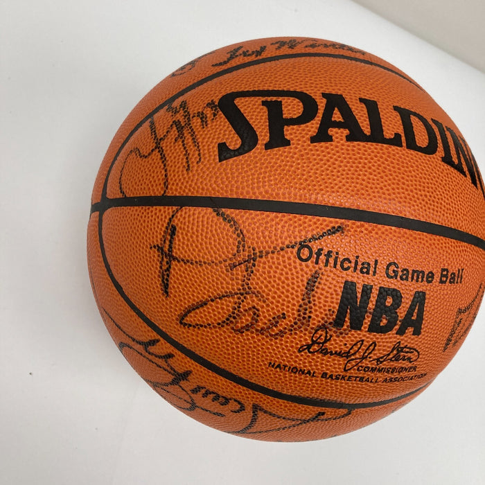1997-98 Chicago Bulls NBA Champs Team Signed Game Basketball The Last Dance JSA