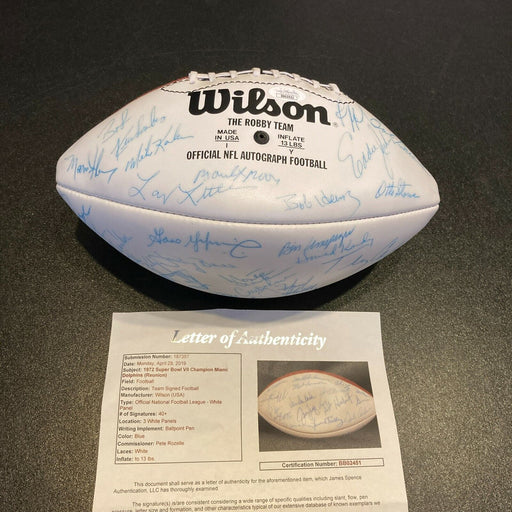 1972 Miami Dolphins Super Bowl Champs Team Signed Wilson Football 40+ Sigs JSA
