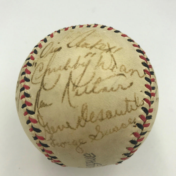Nice 1943 Cleveland Indians Team Signed Autographed Baseball JSA COA