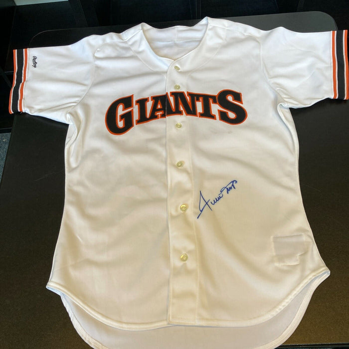 Willie Mays Signed San Francisco Giants Game Issued Jersey JSA Graded MINT 9