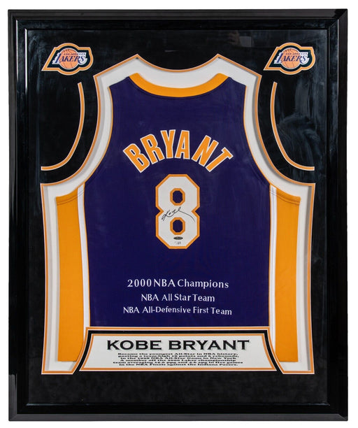 Kobe Bryant Signed 2000 NBA Champions Jersey UDA Upper Deck COA Framed