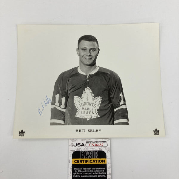 Brit Selby Signed 1960's Toronto Maple Leafs Team Issued Photo JSA COA