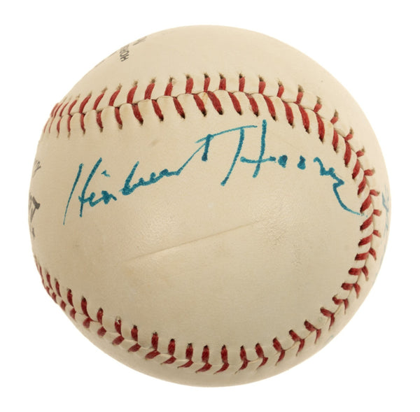 The Finest President Herbert Hoover Signed Baseball PSA DNA Graded MINT 9