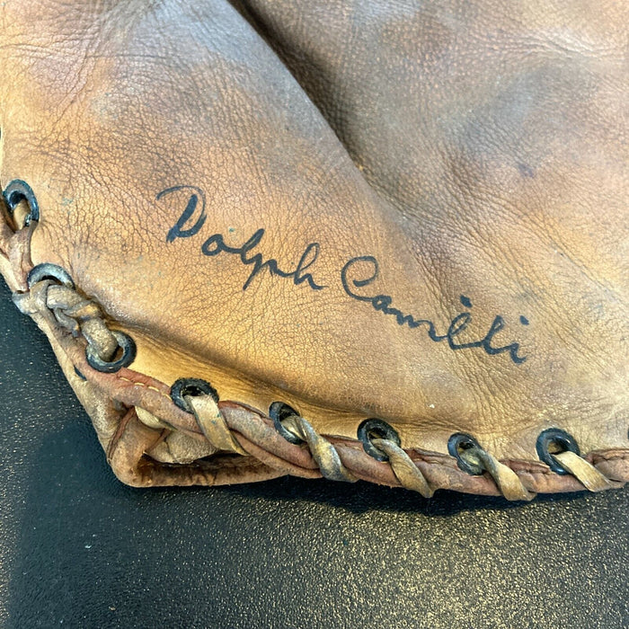 Dolph Camilli Signed 1940's Game Model Baseball Glove With JSA COA