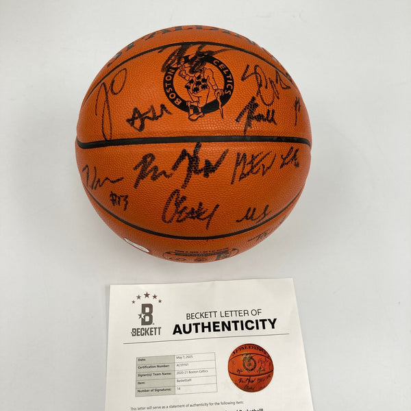 2020–21 Boston Celtics Team Signed Basketball 14 Sigs Jayson Tatum Beckett COA