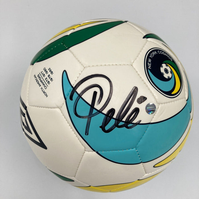 Pele Signed New York Cosmos Soccer Ball Steiner COA