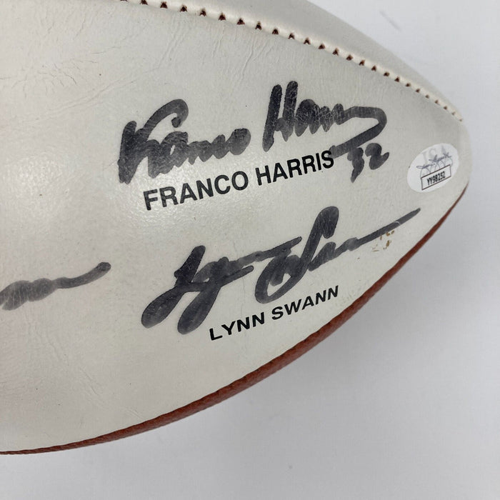 Franco Harris Terry Bradshaw Joe Greene Pittsburgh Steelers Signed Football JSA