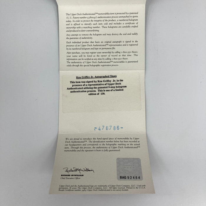 Ken Griffey Jr. Signed Nike Baseball Cleats Shoes UDA Upper Deck COA