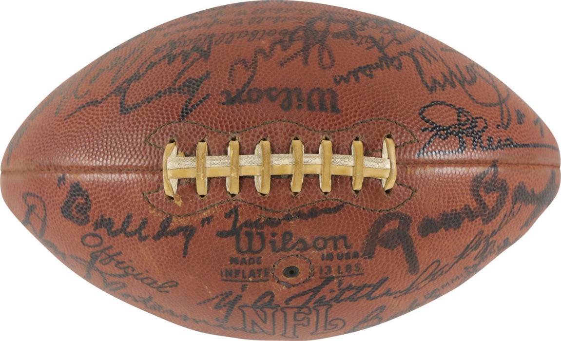 Quarterback HOF Legends Multi Signed Football 23 Sigs Bart Starr Joe Namath PSA