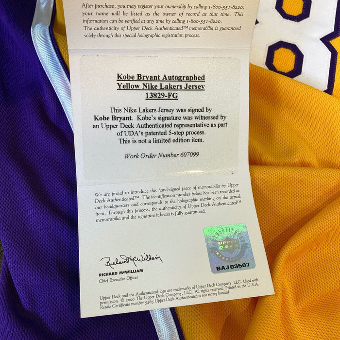 Kobe Bryant Signed 2002-03 Pro Cut Los Angeles Lakers Jersey UDA Upper Deck COA