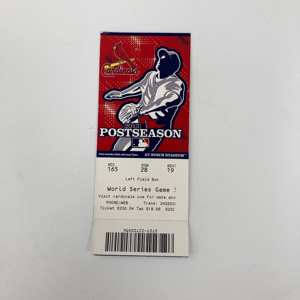 2013 MLB World Series Game 3 Ticket St. Louis Cardinals vs Boston Red Sox