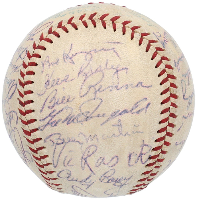 1953 New York Yankees World Series Champs Team Signed Baseball Mickey Mantle JSA