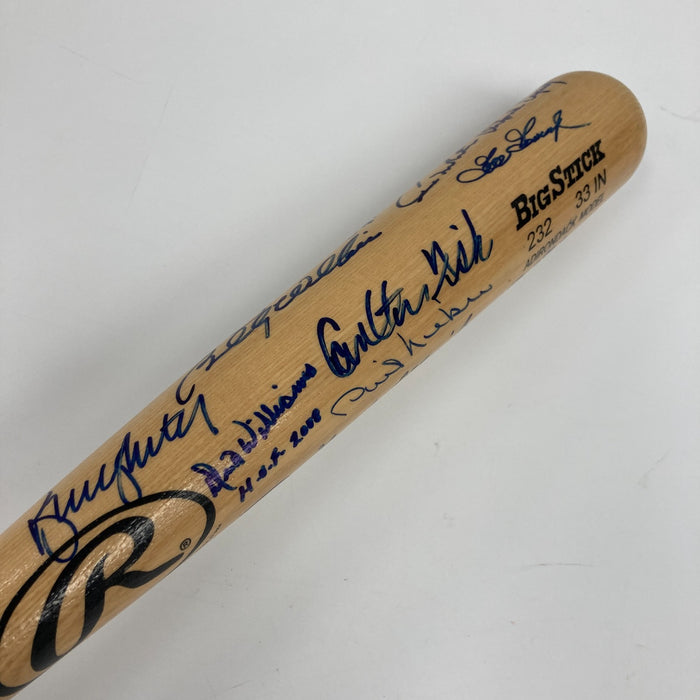 Hall Of Fame Multi Signed Baseball Bat 25 Sigs Kirby Puckett Gary Carter JSA COA