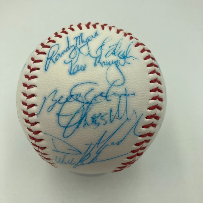 Vintage 1986 New York Mets World Series Champs Team Signed Baseball JSA COA