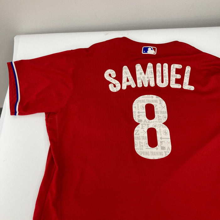Juan Samuel Game Used 2017 Philadelphia Phillies Majestic Jersey MLB Authentic