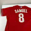 Juan Samuel Game Used 2017 Philadelphia Phillies Majestic Jersey MLB Authentic